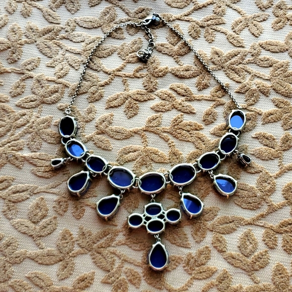 J. Crew navy blue with antique goldtone statement necklace - Picture 4 of 6